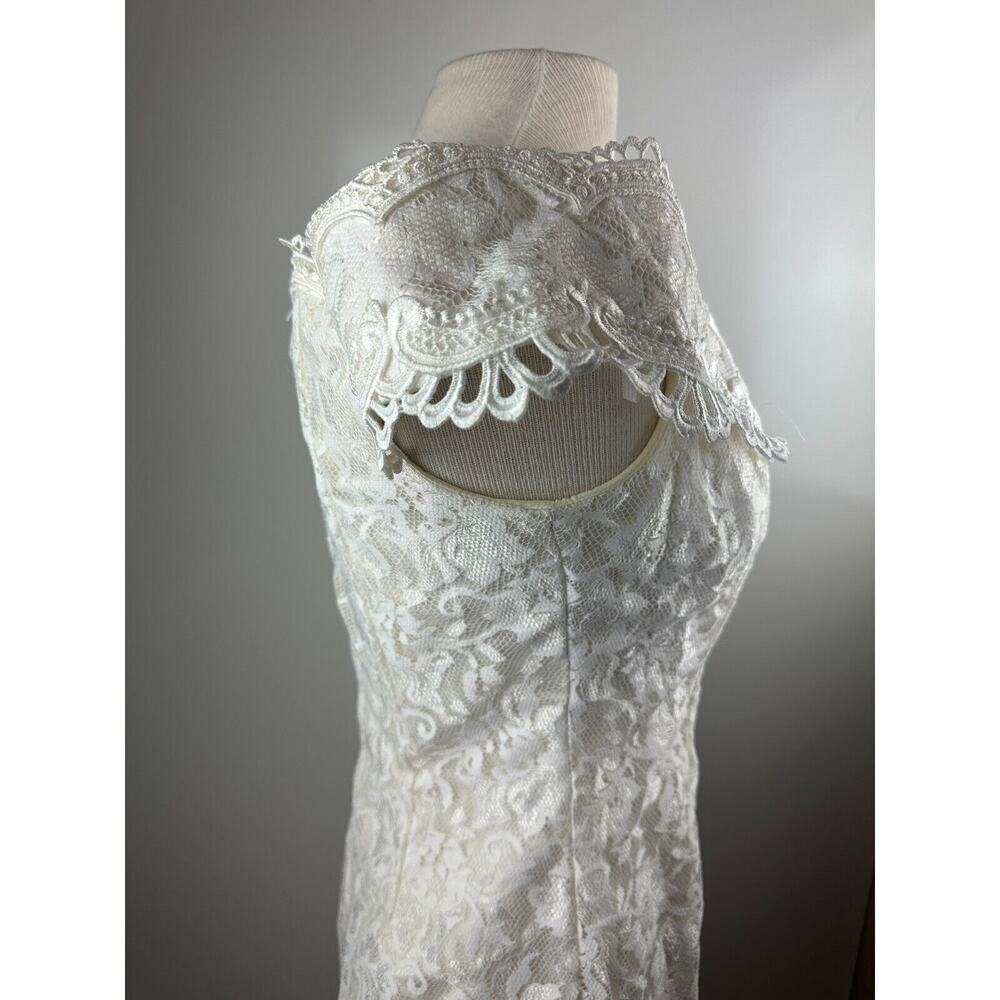 NWT Vintage Scott McClintock Lace Off The Shoulder Bridal Wedding Dress Size 12 - Picture 4 of 16